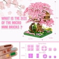 thumbnail image 3 of Cherry Blossom Bonsai Tree Building Set, Japanese Sakura Tree House Model Sets for Adults, 2028Pcs Mini Micro Bricks Collectible Creative Gift for Teens Girls 14+, 3 of 6