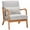 Beige, variant on SYNGAR Mid-Century Modern Accent Chair, Arm Chair Living Room Upholstered Chairs with Pillow, Reading Chair with Solid Wood Frame & Living Room Bedroom Balcony, Beige