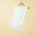 thumbnail image 4 of NJDVHB Undershirt pour Femmes, Hauts Tendance pour Femmes, Hauts Sans Manches pour Femmes, Col Rond Uni, Pyjamas Chauds en Flanelle, Chemises de Base, Blanc, TG, 4 of 5