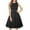 Black, variant on WHLBF Womens Plus Size Dress Short Sleeve Sling Solid Mid-Length Loose Dress Wine 12(XXL)