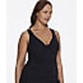 thumbnail image 3 of Women's Anne Cole PT20101 Plus Size Live In Color Twist OTS Tankini Swim Top (Black 24W), 3 of 4