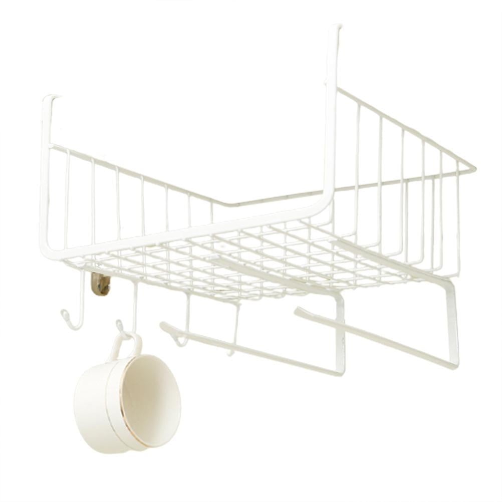 Metal Under Hook Wardrobes Closet Kitchen Cupboard Basket Rack Shelf Layered Hanging