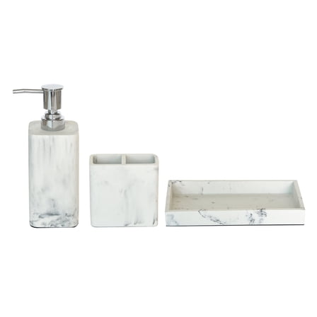 Better Homes & Gardens 3 Pc Faux Marble Bath Accessories Set