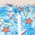 thumbnail image 4 of TAmten Baby Boy Swimsuit Zip Front Long Sleeve/Short Sleeve Snaps Bottom One Piece Rash Guard(Light Blue,2-3 Years), 4 of 5