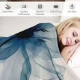 thumbnail image 3 of Fenyluxe Blue Flower Leaves Watercolor Gifts Blanket Super Soft Flannel Lightweight Blanket for Bed Sofa Decor All Seasons 60x80in, 3 of 6