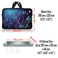 thumbnail image 2 of LSS 10-11.6 inch Laptop Sleeve Bag Compatible with Acer, Dell, HP, Sony, MacBook, Carrying Case w/ Handle & Adjustable Strap - Blue Swirl Mid Summer Night Floral, 2 of 3
