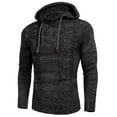 thumbnail image 3 of COOFANDY Men's Knitted Hoodies Pullover Casual Long Sleeve Turtleneck Sweaters Black L, 3 of 5
