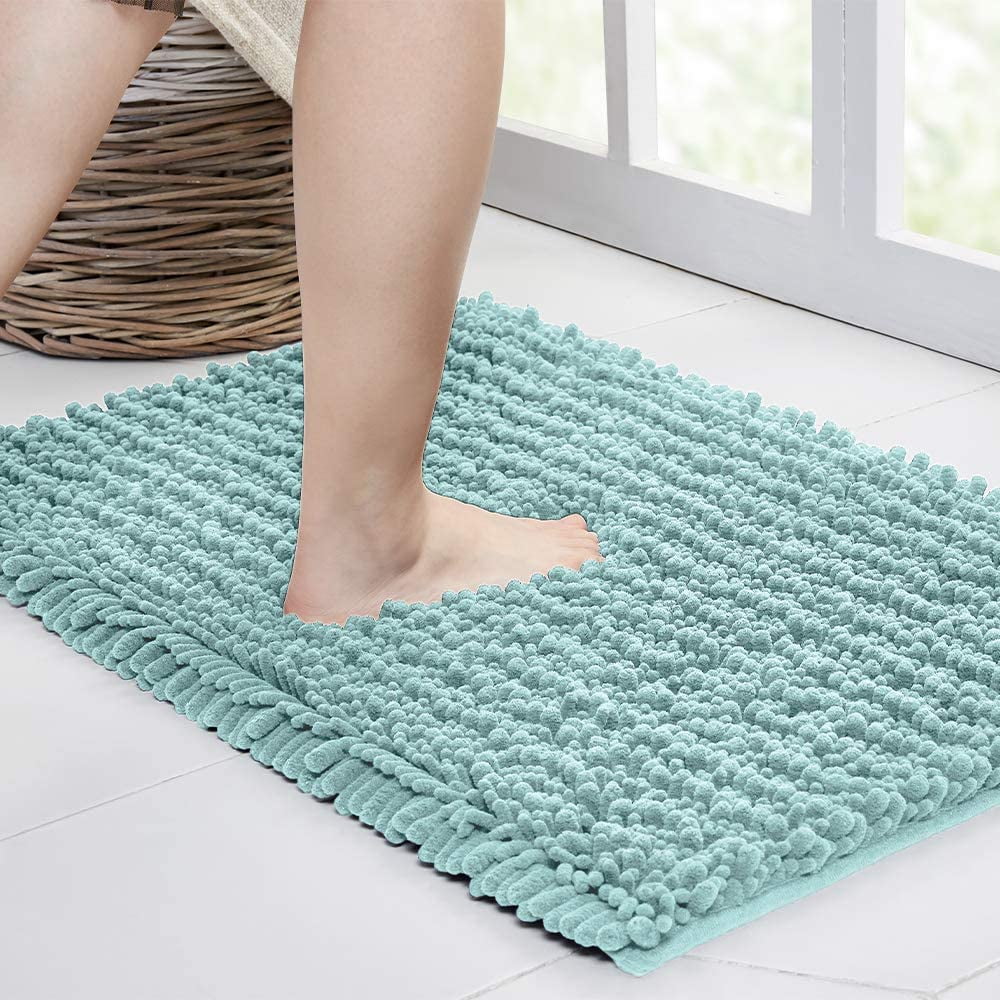 MAYSHINE Chenille Non-Slip Bathroom Rug Love Shaped Shag Shower Mat  Machine-Washable Bath Mats Lovely Heart with Water Absorbent Soft  Microfibers