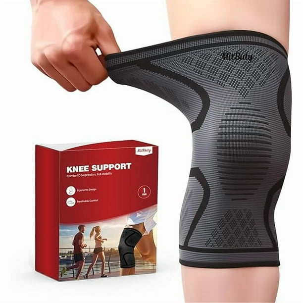 wonima44 Compression Knee Brace for Women & Men, 2-Pack Knee Sleeve for Running, Basketball & Hiking, Compression Sleeve for Gym, Sports & Workout – Knee Support for Daily Activities (S: 14–16")