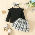 thumbnail image 5 of Sngxgn Toddler Baby Girl Long Sleeve Pullover Knitted Shirt Top Skirt Set Winter Spring Fall Clothes 2pcs Outfits(Black,18), 5 of 9