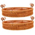 thumbnail image 6 of CIMAXIC Japanese Aesthetic Handwoven Rattan Fruit Basket Brown 2Pcs, 6 of 8