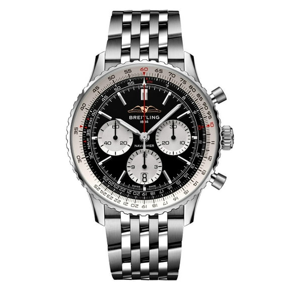 Breitling Navitimer B01 Chronograph 43 Automatic Black Dial Steel Men's Watch AB0138211B1A1
