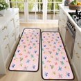 thumbnail image 4 of Kitchen Rugs Sets Of 2,Pink Butterfly Colorful Wing Pattern Anti Fatigue Kitchen Mat Rugs Non Slip Washable,Decorative Kitchen Floor Mats for Kitchen,Sink,Laundry,17"x47"+17"x47", 4 of 5