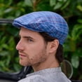 thumbnail image 5 of Blue Plaid Irish Linen Hat For Men By Mucros Weavers, Size Medium, 5 of 6