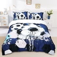 thumbnail image 1 of ZHH Football Series Theme Duvet Cover Sets Microfiber Bedding Set Twin Size for Boys Football Lovers Blue White Black Color 68"x90", 1 of 6
