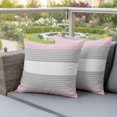 thumbnail image 5 of Pack of 2 Outdoor Pillow Covers 20x20 Inch Waterproof Pink Striped Throw Pillow Covers,Decorative Couch Pillow Case Sham Multicolor Grey White Horizontal Stripes Patio Pillowcases Cushion Cover, 5 of 8