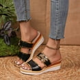 thumbnail image 6 of HAOTAGS Casual Summer Wedge Sandals for Women Breathable Dressy Walking Platform Sandals Black Size 7, 6 of 6