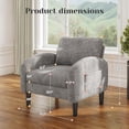 thumbnail image 4 of Romorgniz Mid Century Modern Accent Chair, Lounge Armchair with Extra Thick 6.3" Cushion & Side Pockets, Comfort Chair for Living Room, Bedroom, Apartment, Small Space, Light Gray, 4 of 12