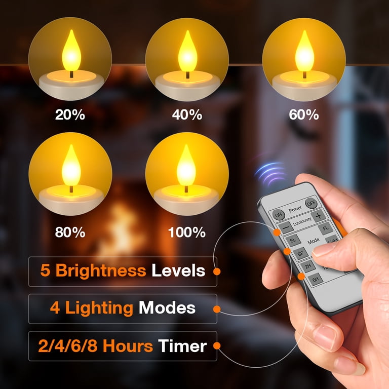 PChero 12-Pack Rechargeable Tea Light Candles with Remote photo 3