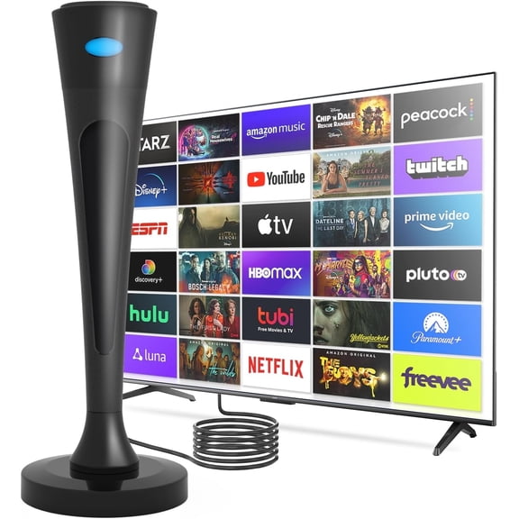 2026 Antenna for Smart TV for Local Channels,TV Antenna Indoor for Long Range Reception, Digital Antenna for Easy Installation and All Smart/Old TVs, Supports 4K 1080P HD VHF UHF
