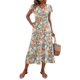 thumbnail image 1 of Vestido midi Zeagoo con estampado floral y mangas con volantes en la playa, 1 of 6