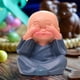 thumbnail image 5 of Aquatic Wood Green Potted Little Monk Decoration, 5 of 5