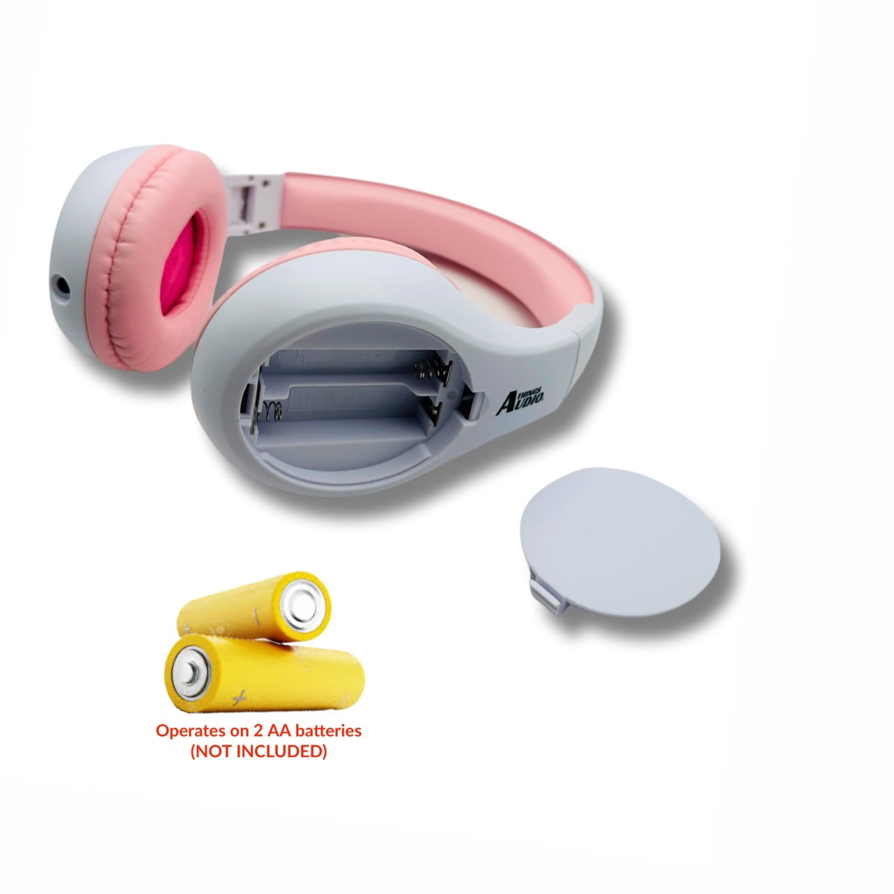 Things Audio Portable Personal FM Radio Headphones, White & Pink