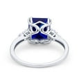 thumbnail image 6 of Art Deco Emerald Cut Ring Blue Sapphire CZ 925 Sterling Silver Size 5, 6 of 8
