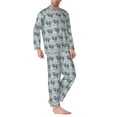 thumbnail image 2 of Fotbe Sea Otter Pijama de Hombre con Estampado de Manga Larga, Conjunto de 2 Piezas, Ropa de Dormir Suave y Cómoda con Bolsillos-Medium, 2 of 7
