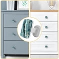 thumbnail image 5 of HemaKayy 4 Pack 1.2" Decorative Cabinet Knobs - Elegant, ABS Glass Square White Handles for Kitchen, Bedroom, Bathroom, and Home Furniture Decor - Unique Marble Texture, 5 of 6