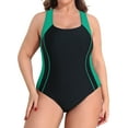 thumbnail image 1 of Charmo Maillot de Bain Grande Taille pour Femmes une Pièce Athlétique à Dos Nageur, 1 of 5