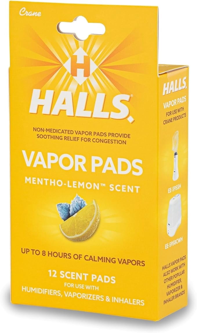 (4 pack) HALLS® Mentho-Lemon Scented Vapor Pads