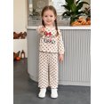 thumbnail image 5 of Cjfdfy Toddler Baby Girl Thanksgiving Outfit Little Turkey Embroidery Long Sleeve Dot Waffle Knit Tops Pants Set Little Baby Cute My First Thanksgiving Fall Winter Outfit, 5 of 9