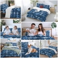 thumbnail image 5 of Blue Fish Scales Bedding Duvet Cover Set Full Size 4 Pieces Ombre Fish Tail Abstract Art Vintage Bedding Set with Zipper Closure, 1 Comforter Cover 86x86 Inches 1 Flat Sheet & 2 Pillow Cases, 5 of 7