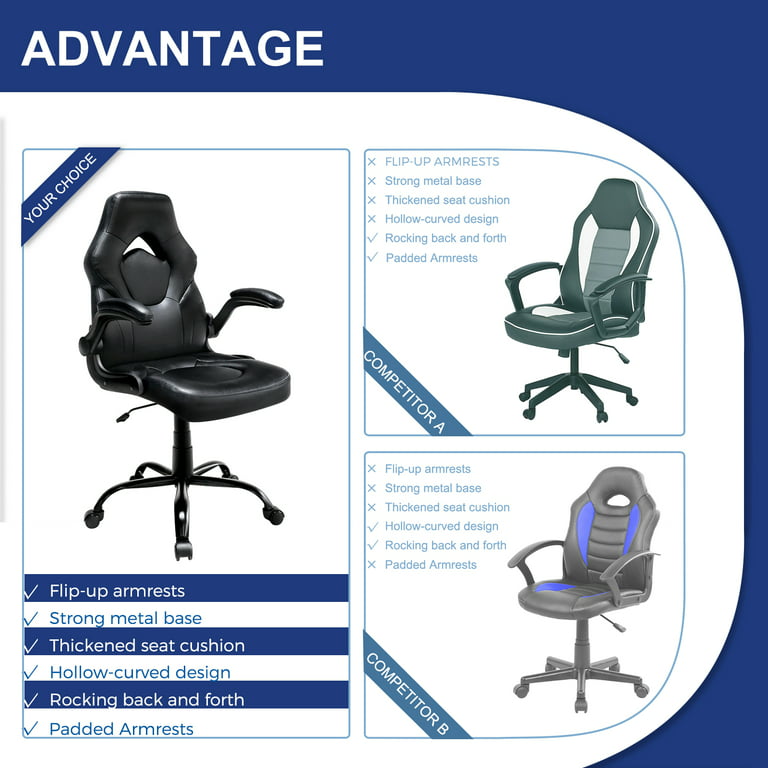 NEO CHAIR Office Chair Ergonomic Desk Mid Back Mesh Computer Gaming Chair  with Lumbar Support Comfortable Cushion Swivel Adjustable Height Armrest  for