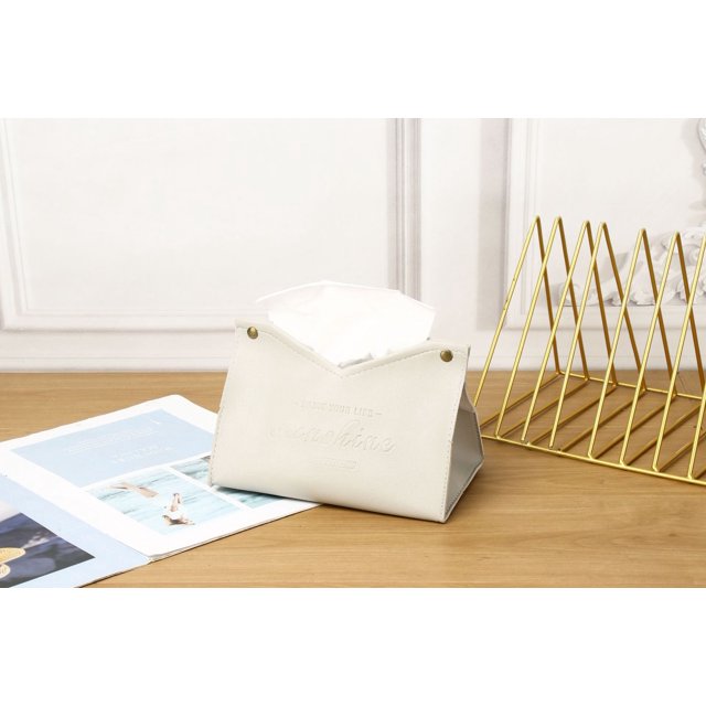 Caja de pañuelos de cuero para el hogar, sala de estar, dormitorio de hotel, caja de papel con impresión de moda simple y creativa