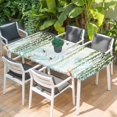 thumbnail image 2 of Spring Green Leaves Table Cloths for 4 Foot Rectangle Tables, Japanese Koi Fish Birds Country Patio Waterproof Elastic Fitted Tablecloths, Washable Rectangular Table Cover for Camping, 2 of 8