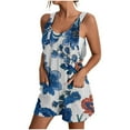 thumbnail image 2 of Taylonsss Clearance Women's Summer Comfortable Casual Suspender Printing Shorts Pocket Jumpsuit Shorts, 2 of 5
