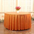 thumbnail image 2 of GFDYREE Nappe à Paillettes 90 Pouces Ronde Orange Nappe Pailletée pour Fête Shower de Bébé Décorations de Noël, 2 of 7