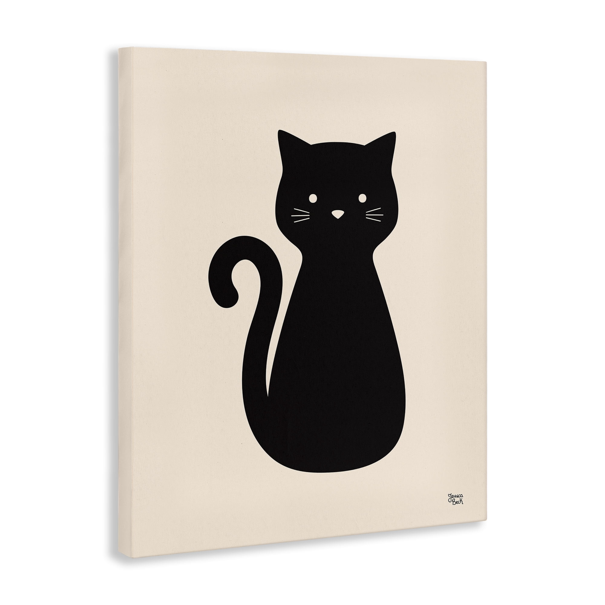 Stupell Industries Feline Grace Black Cat Animals Painting Wrapped Canvas Art Print Wall Art, 30 x 40