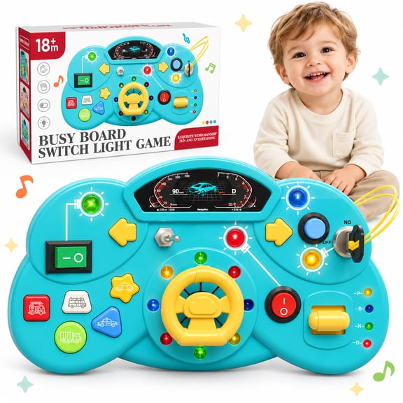 Learning Toys for 1 2 3 Year Old Boys Girls, Early Education Busy Board, Toddler Toys 1-3 for Boy, Birthday Gifts Toys for 1 Year Old Boys Girls