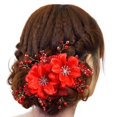 thumbnail image 2 of Eoperou Bridal Headpiece Faux Pearl Fake Flower Rhinestone Decor Exquisite Luxury Anti-slip Lightweight Photo Prop Prom Party Wedding Hair Styling Tool Hair Accessories, 2 of 8