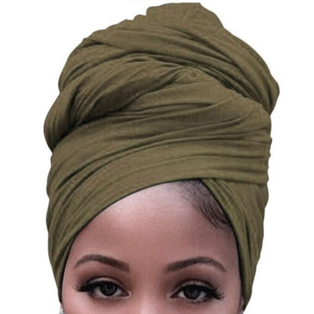 tredstone Turban Nœud Style Simple Hijab Bonnet Polyvalent Foulard Extensible Respirant Bonnet Anti-Perte Accessoires pour Femmes Vert Armée