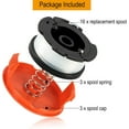 thumbnail image 4 of AF-100,8 Pack Compatible with Black+Decker, AF-100 0.065" String Refill 240ft Automatic Feed String Trimmer Replacement Spool Line for Black&Decker(5 Spool+3 Cap+3 Spring), 4 of 6