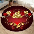 thumbnail image 2 of Tapis de sol rond à motif Rose doré antidérapant, à la mode, pour la maison, pour la chambre d'enfants, pour le salon4120cm diameter zhangyuxiang unisex, 2 of 2