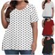 thumbnail image 1 of Fiudx Ofertas Del Día Camiseta Informal de Manga Corta con Cuello En V para Mujer, Blusa Lisa, Talla Grande, a La Moda, 1 of 5