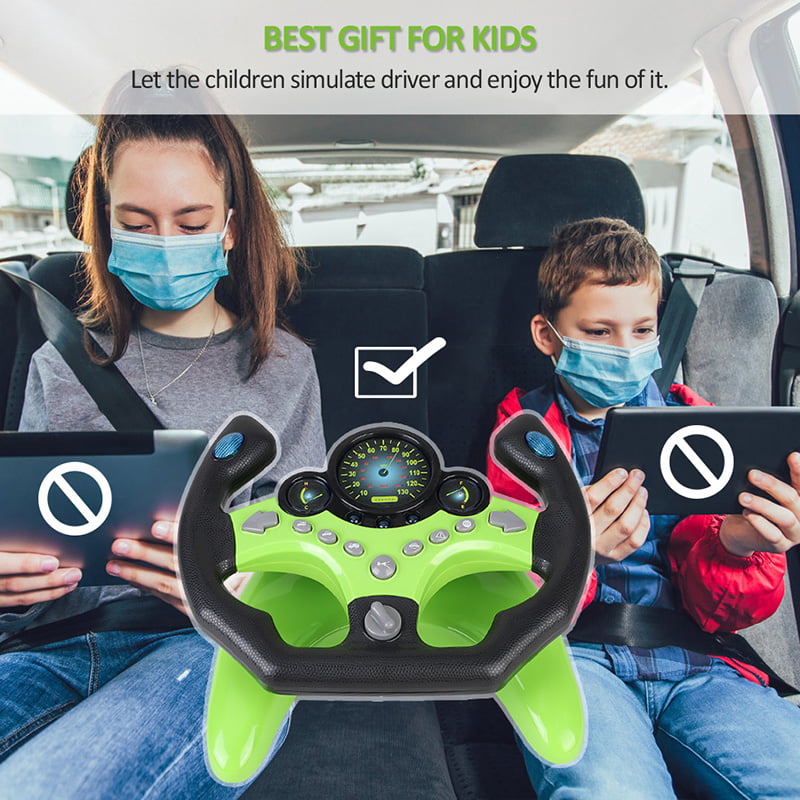 Kids Backseat Steering Wheel Toy Electronic Driver Car Game Toddler Children for sale online 