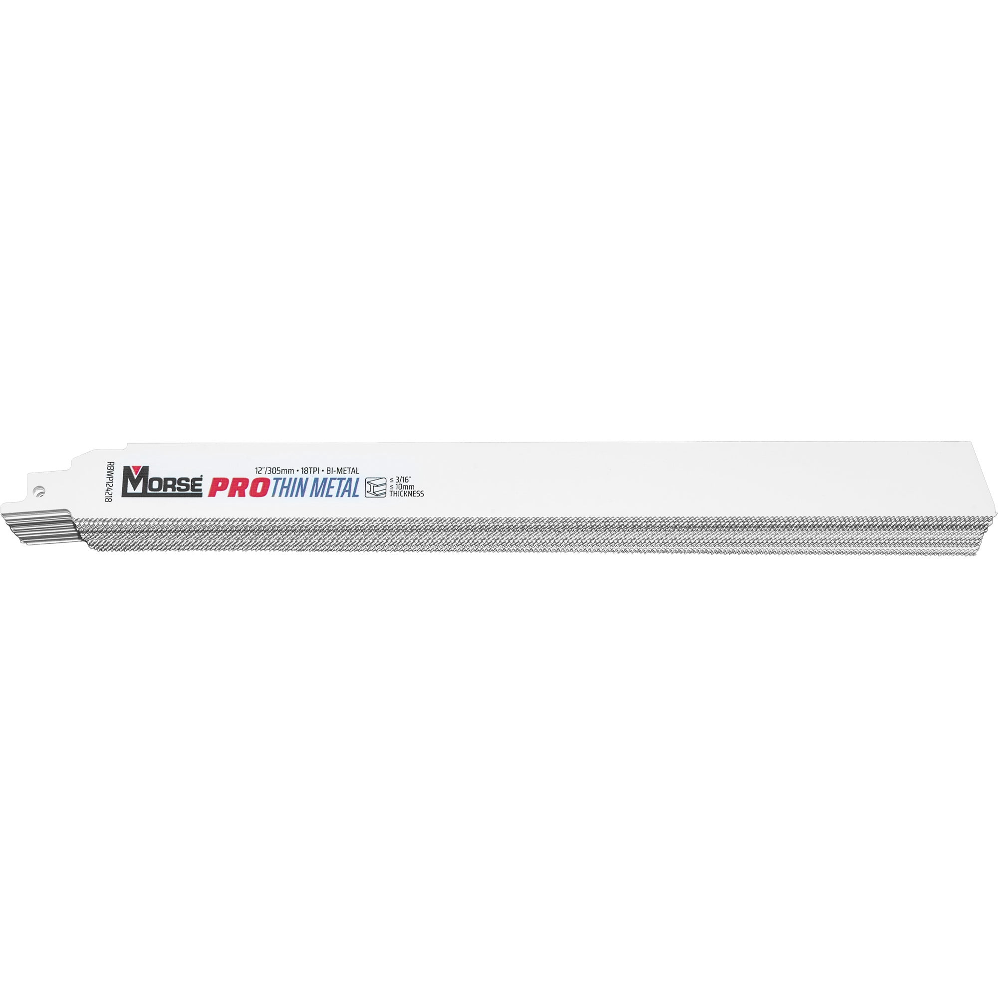 Morse Bi-Metal Pro Thin Metal  Reciprocating Saw Blade 12" X 1" .042" 18 TPI 25 Pack