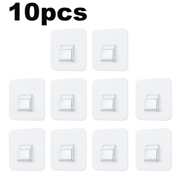 Ganchos de pared transparentes autoadhesivos fuertes, perchas de almacenamiento para cocina y baño, ventosa, soporte de carga pesada, 10 Uds.