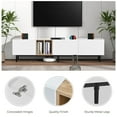 thumbnail image 4 of 80 Inch TV Stand with Storage Cabinet and Open Shelves, Modern White Media TV Console for TVs up to 80", Minimalist Wood Entertainment Center for Living Room, Bedroom, 4 of 9